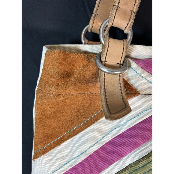 FOSSIL JESSE IVORY,OLIVE‎ GREEN,PINK FAB EMBELLISHED TOTE,SHOULDER HANDBAG,PURSE - Picture 5 of 15